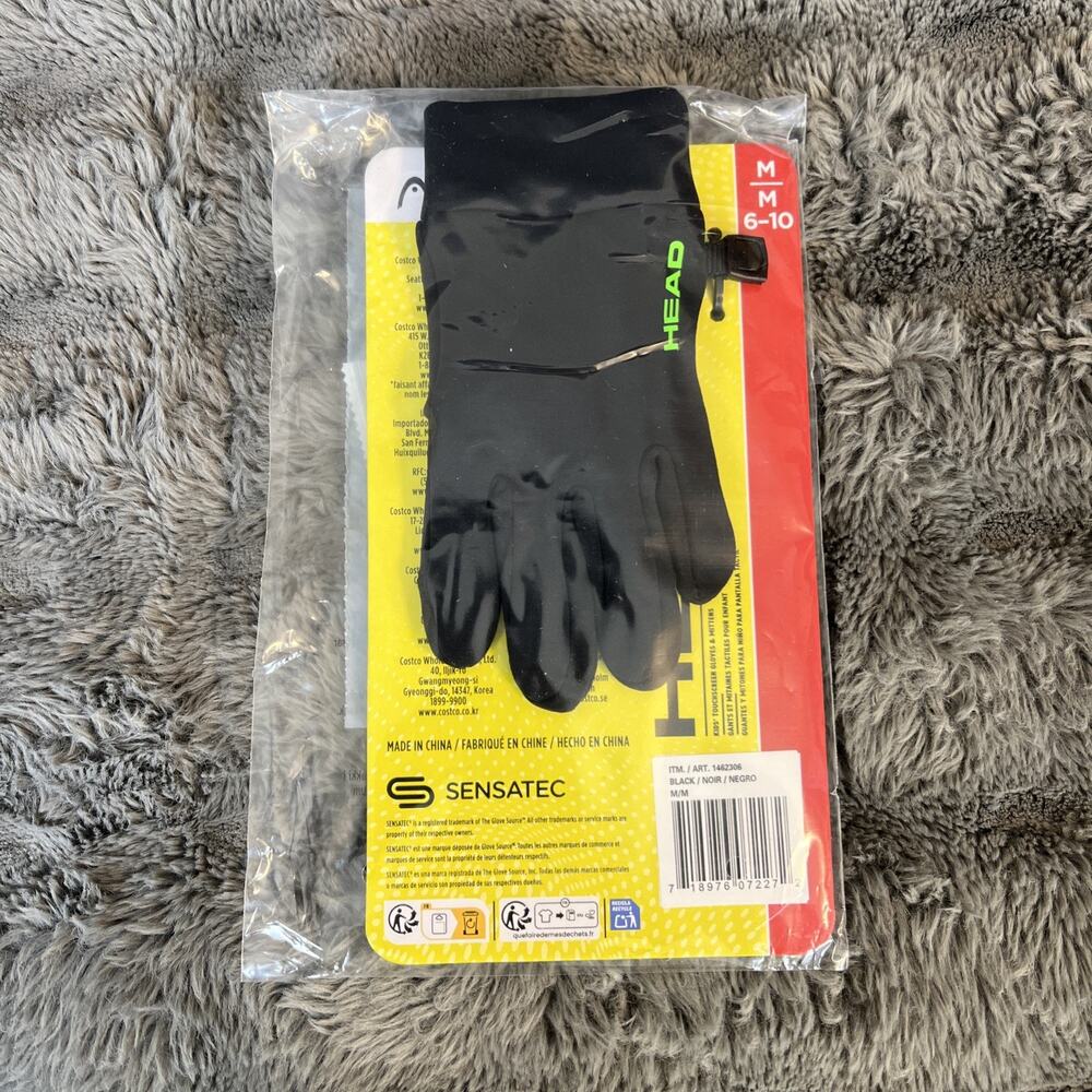 Head Kid's Touchscreen Gloves Black Size Medium 8-10 Unisex Outdoor Casual